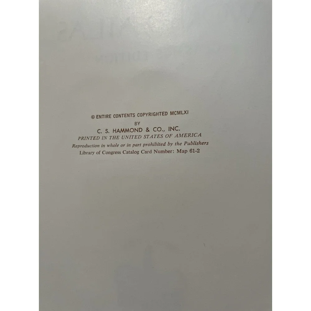 Hammond World Atlas - Hardcover By Hammond Incorporated‎ 1961